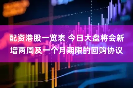 配资港股一览表 今日大盘将会新增两周及一个月期限的回购协议